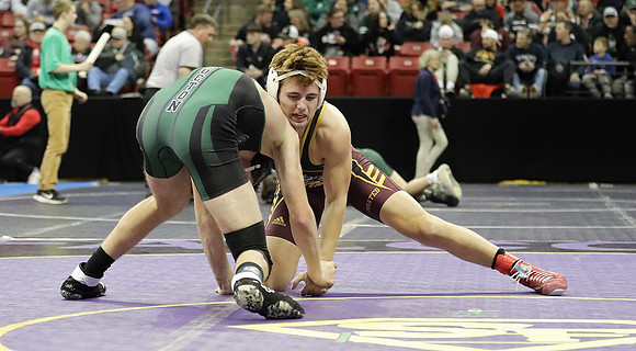Waterloo 160 lbs. Trevor Firari Match #1 State Tournament 2023  (37)