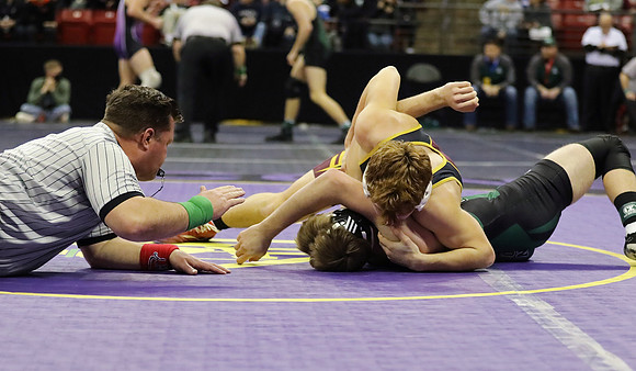 Waterloo 160 lbs. Trevor Firari Match #1 State Tournament 2023  (43)