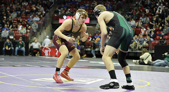 Waterloo 160 lbs. Trevor Firari Match #1 State Tournament 2023  (13)