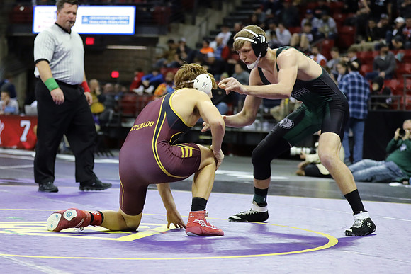 Waterloo 160 lbs. Trevor Firari Match #1 State Tournament 2023  (7)