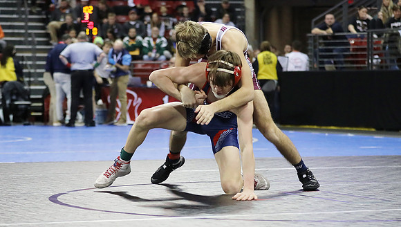 Sun Prairie 132 lbs. Parker Olson Match #1 State Tournament 2023    (9)