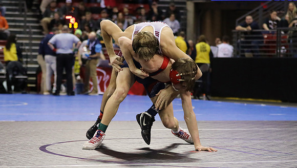 Sun Prairie 132 lbs. Parker Olson Match #1 State Tournament 2023    (13)