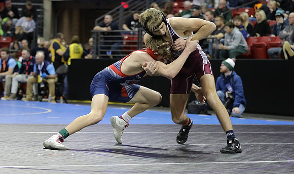 Sun Prairie 132 lbs. Parker Olson Match #1 State Tournament 2023    (26)