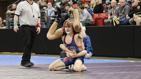 Sun Prairie 132 lbs. Parker Olson Match #1 State Tournament 2023    (35)