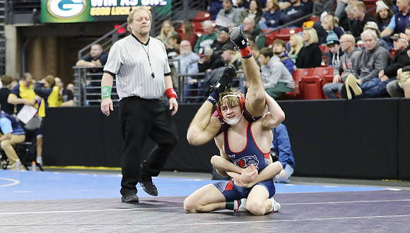 Sun Prairie 132 lbs. Parker Olson Match #1 State Tournament 2023    (37)