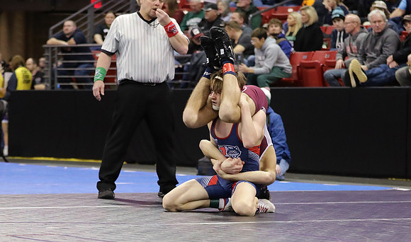 Sun Prairie 132 lbs. Parker Olson Match #1 State Tournament 2023    (42)