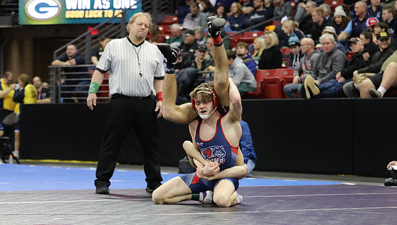 Sun Prairie 132 lbs. Parker Olson Match #1 State Tournament 2023    (41)