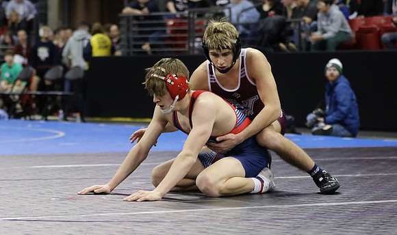 Sun Prairie 132 lbs. Parker Olson Match #1 State Tournament 2023    (47)