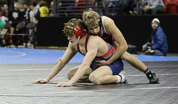 Sun Prairie 132 lbs. Parker Olson Match #1 State Tournament 2023    (48)