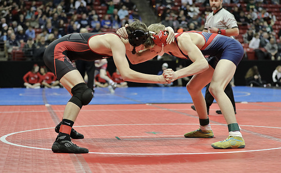 Sun Prairie 138 lbs. Dylan Muehlenberg Match #1 State Tournament 2023 (8)