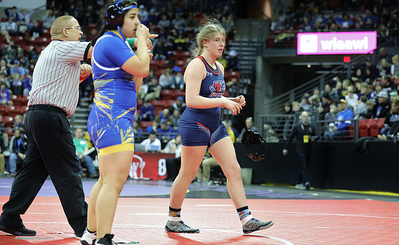Sun Prairie 165 lbs. Sophia Bassino Match #1 at State Tournament 2023  (20)