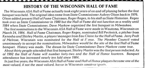 ASA Hall of Fame History