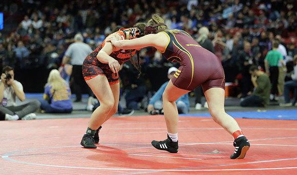 Waterloo GIRLS Michala Lewllin 152 lbs. Match 1 at State Tournament 2023  (1)