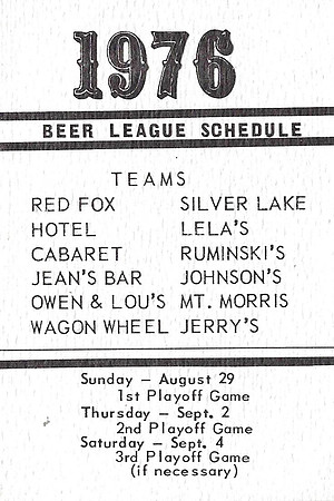 1976  Waushara County Beer League