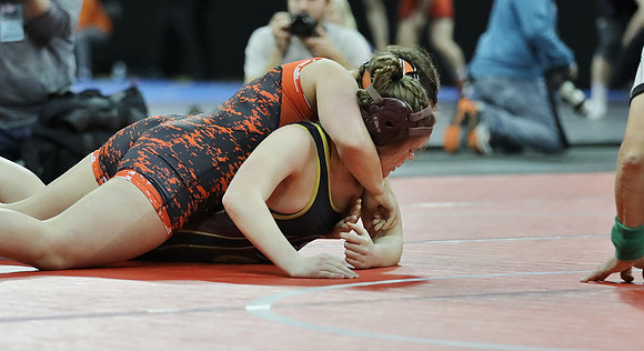 Waterloo GIRLS Michala Lewllin 152 lbs. Match 1 at State Tournament 2023  (9)