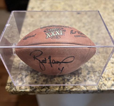 ($800.00) Item #52 Brett Favre Autographed Superbowl Pro Football & Case