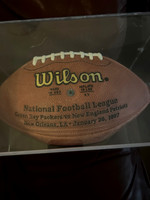 ($800.00) Item #52 Brett Favre Autographed Superbowl Pro Football & Case