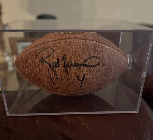 ($800.00) Item #52 Brett Favre Autographed Superbowl Pro Football & Case