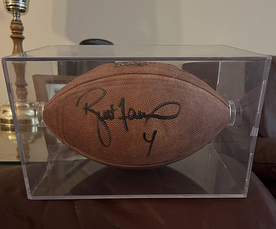 ($800.00) Item #52 Brett Favre Autographed Superbowl Pro Football & Case