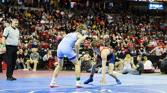 2024 State Tourney 144lbs Parker Olson Bout 1 (14)