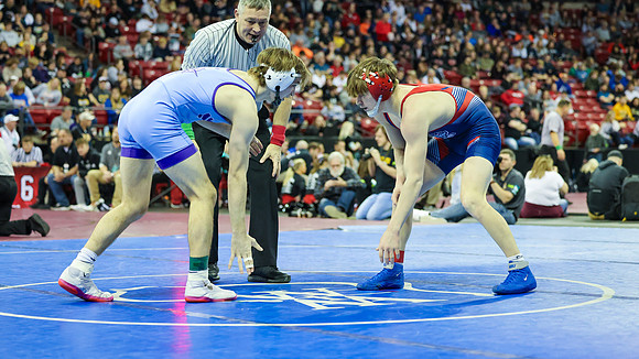 2024 State Tourney 144lbs Parker Olson Bout 1 (16)