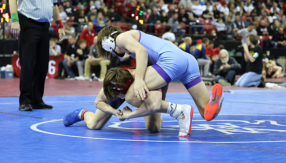 2024 State Tourney 144lbs Parker Olson Bout 1 (23)