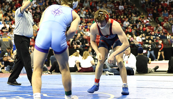 2024 State Tourney 144lbs Parker Olson Bout 1 (45)