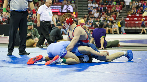 2024 State Tourney 144lbs Parker Olson Bout 1 (53)