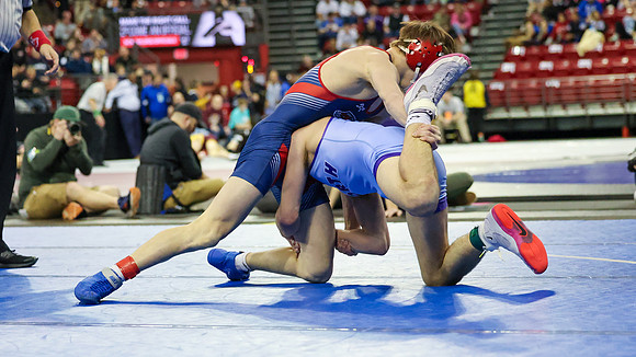 2024 State Tourney 144lbs Parker Olson Bout 1 (56)