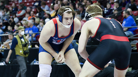 2024 Wis Wrestling  State Tourney 215lbs. Jaxon Johnson Bout 1   (4)