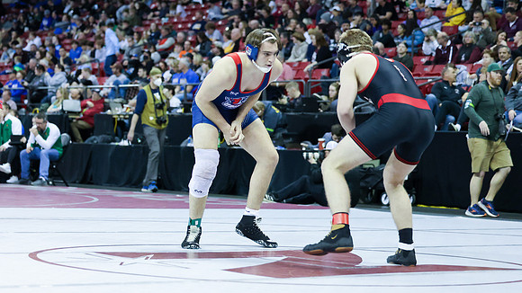 2024 Wis Wrestling  State Tourney 215lbs. Jaxon Johnson Bout 1   (2)