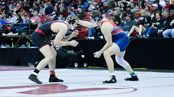 2024 Wis Wrestling  State Tourney 215lbs. Jaxon Johnson Bout 1   (6)