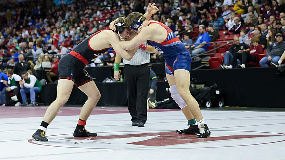 2024 Wis Wrestling  State Tourney 215lbs. Jaxon Johnson Bout 1   (9)