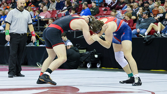 2024 Wis Wrestling  State Tourney 215lbs. Jaxon Johnson Bout 1   (8)