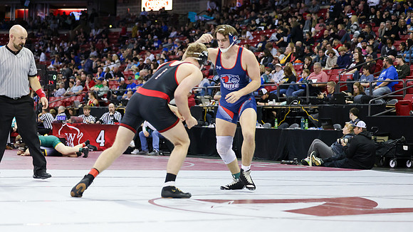 2024 Wis Wrestling  State Tourney 215lbs. Jaxon Johnson Bout 1   (12)
