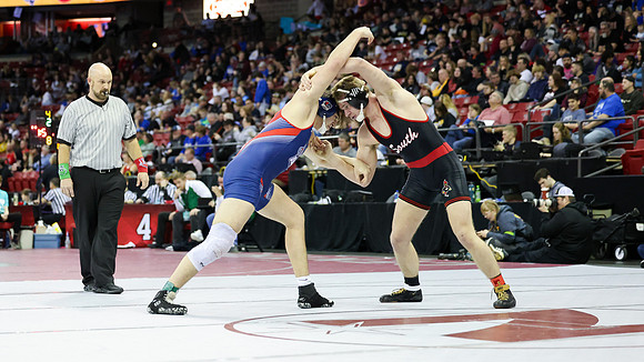 2024 Wis Wrestling  State Tourney 215lbs. Jaxon Johnson Bout 1   (15)