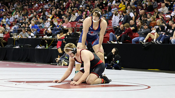 2024 Wis Wrestling  State Tourney 215lbs. Jaxon Johnson Bout 1   (19)