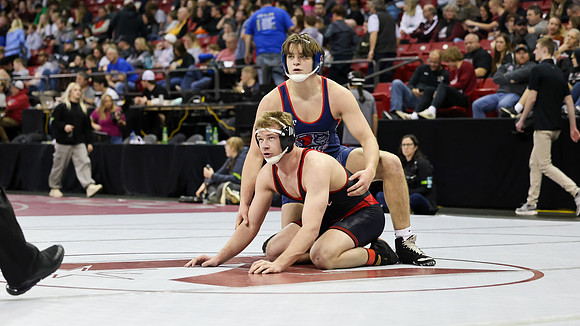 2024 Wis Wrestling  State Tourney 215lbs. Jaxon Johnson Bout 1   (21)