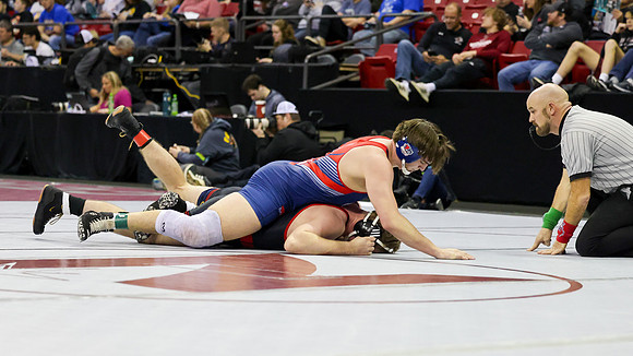 2024 Wis Wrestling  State Tourney 215lbs. Jaxon Johnson Bout 1   (28)
