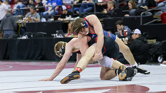 2024 Wis Wrestling  State Tourney 215lbs. Jaxon Johnson Bout 1   (32)