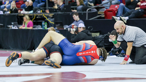 2024 Wis Wrestling  State Tourney 215lbs. Jaxon Johnson Bout 1   (37)