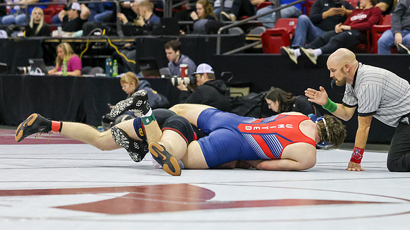 2024 Wis Wrestling  State Tourney 215lbs. Jaxon Johnson Bout 1   (39)