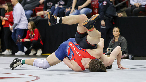 2024 Wis Wrestling  State Tourney 215lbs. Jaxon Johnson Bout 1   (56)