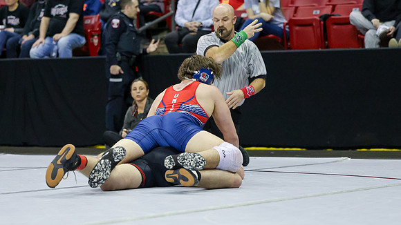 2024 Wis Wrestling  State Tourney 215lbs. Jaxon Johnson Bout 1   (64)