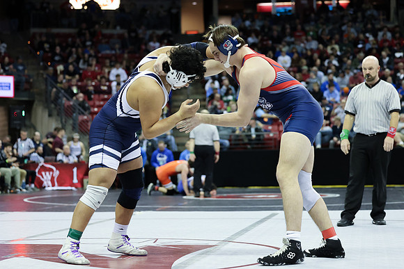STATE TOURNEY 215lbs. Jaxon Johnson Bout 2 (4)