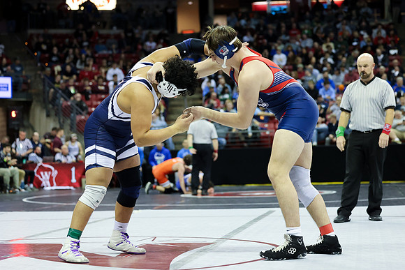 STATE TOURNEY 215lbs. Jaxon Johnson Bout 2 (5)