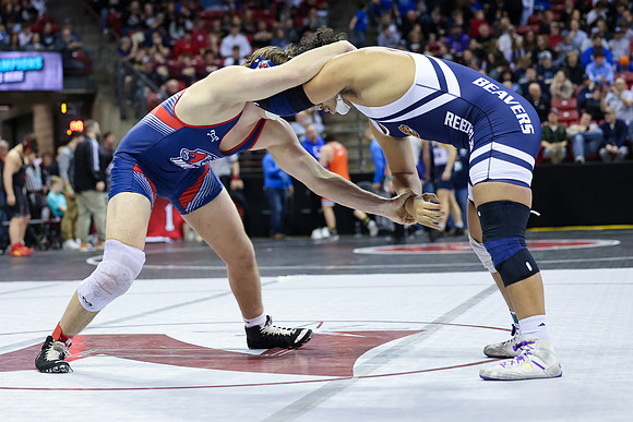 STATE TOURNEY 215lbs. Jaxon Johnson Bout 2 (7)