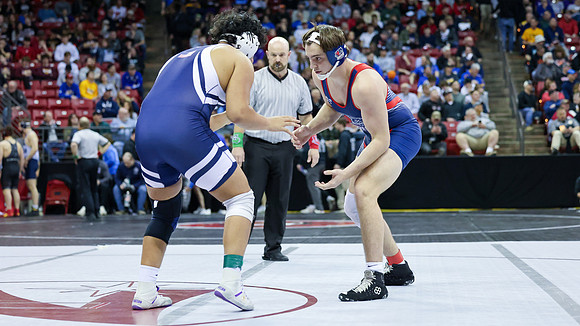 STATE TOURNEY 215lbs. Jaxon Johnson Bout 2 (8)