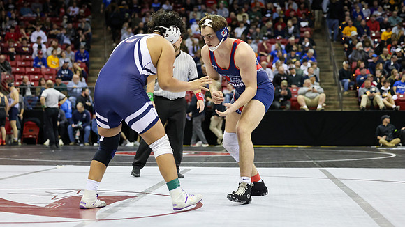 STATE TOURNEY 215lbs. Jaxon Johnson Bout 2 (9)