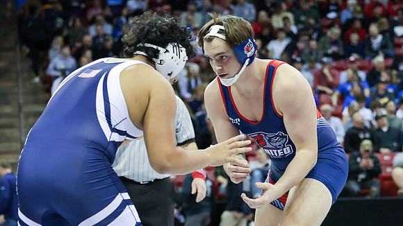 STATE TOURNEY 215lbs. Jaxon Johnson Bout 2 (10)